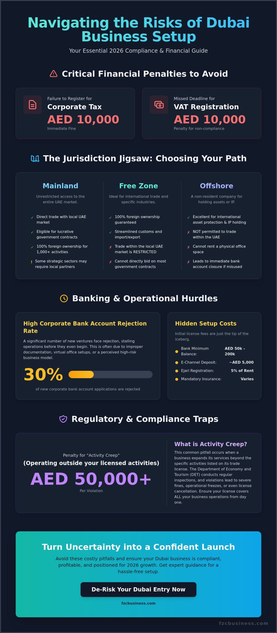 Risks of Setting Up a Business in Dubai: 2026 Strategic Mitigation Guide