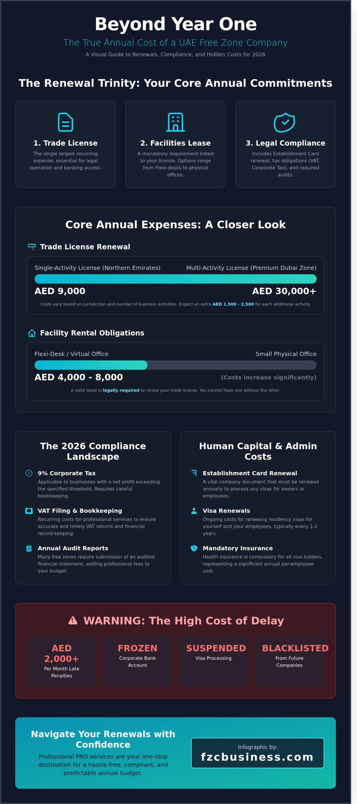 Ongoing Annual Costs of a UAE Free Zone Company: A 2026 Financial Guide